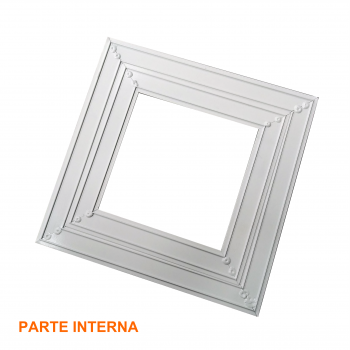 Alçapão duplo invisivel aluminio 40x40 branco
