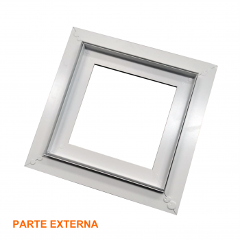 Alçapão duplo invisivel aluminio 40x40 branco